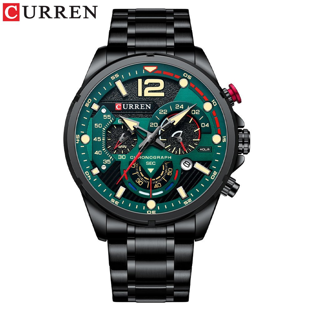 Men's Watch Calendar Men's Watch Six-pin Steel Band Watch Quartz Watch Sports Men's Watch - Elan Signature