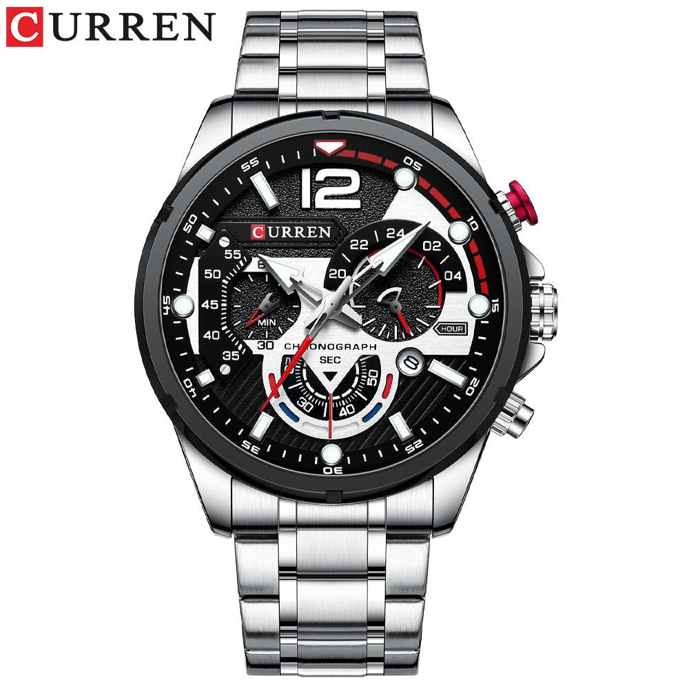 Men's Watch Calendar Men's Watch Six-pin Steel Band Watch Quartz Watch Sports Men's Watch - Elan Signature